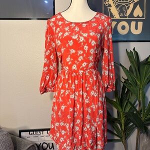 Free People Floral Red Dress
